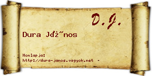 Dura János névjegykártya